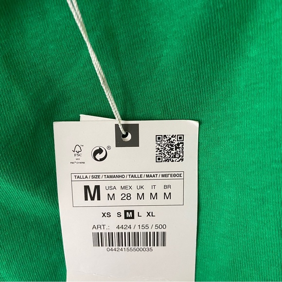 Zara Green Halter neck bodycon dress ruched detail - Size M - Picture 4 of 8